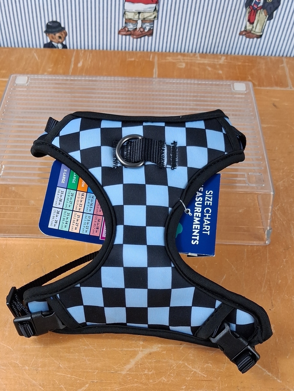 Top Paw Adjustable Fashion Comfort Blue & Black Checkered XXSmall Dog Harness
